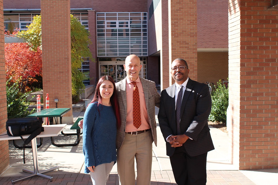 Photo of Roger Herr, Aryssara Bryndzia, and Michael Harris-Love