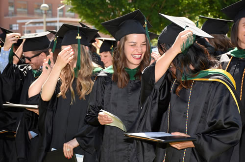 Graduates in caps and gowns